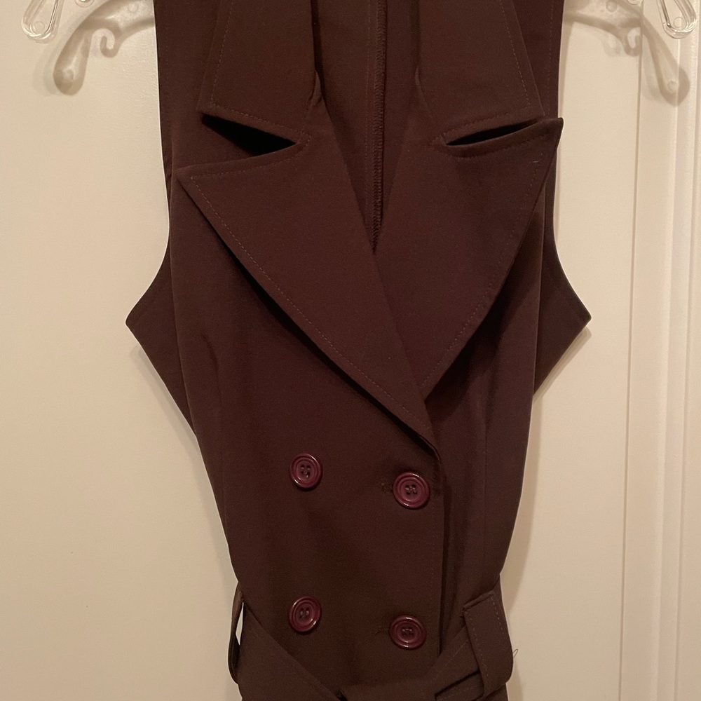 Brown Wrapper Jacket Vest